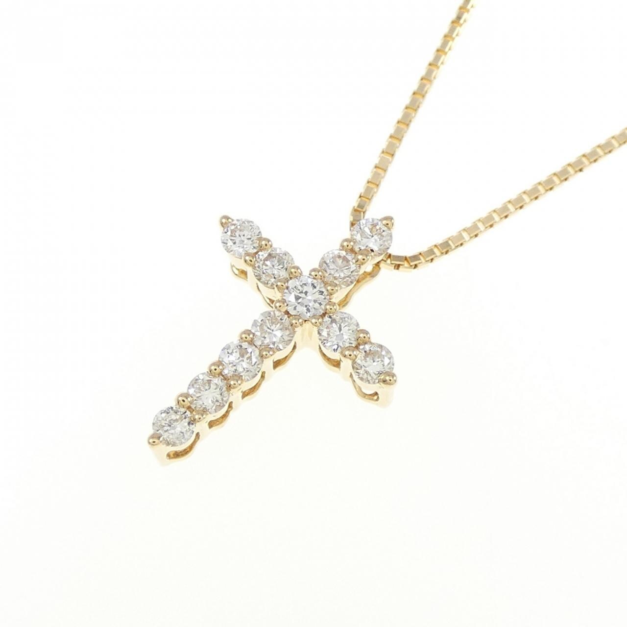 750YG/K18YG 十字架钻石项链 0.26CT