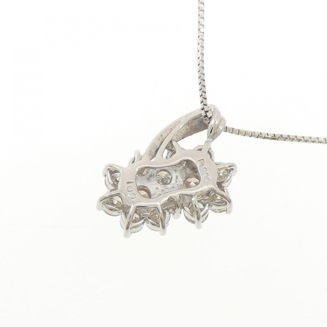 PT900/PT850 フラワー ダイヤモンド ネックレス 1.00CT