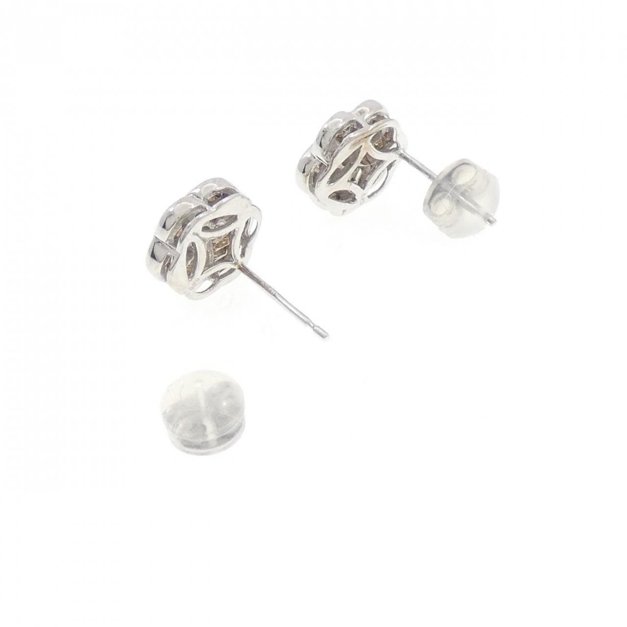 K18WG フラワー ダイヤモンド ピアス 0.50CT