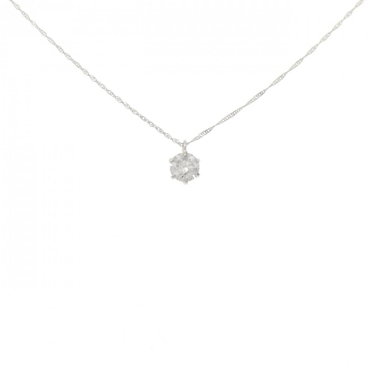 PT999/PT850 ソリティア ダイヤモンド ネックレス 0.4CT