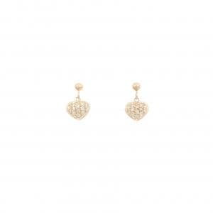 K18PG ハート ダイヤモンド ピアス 0.12CT