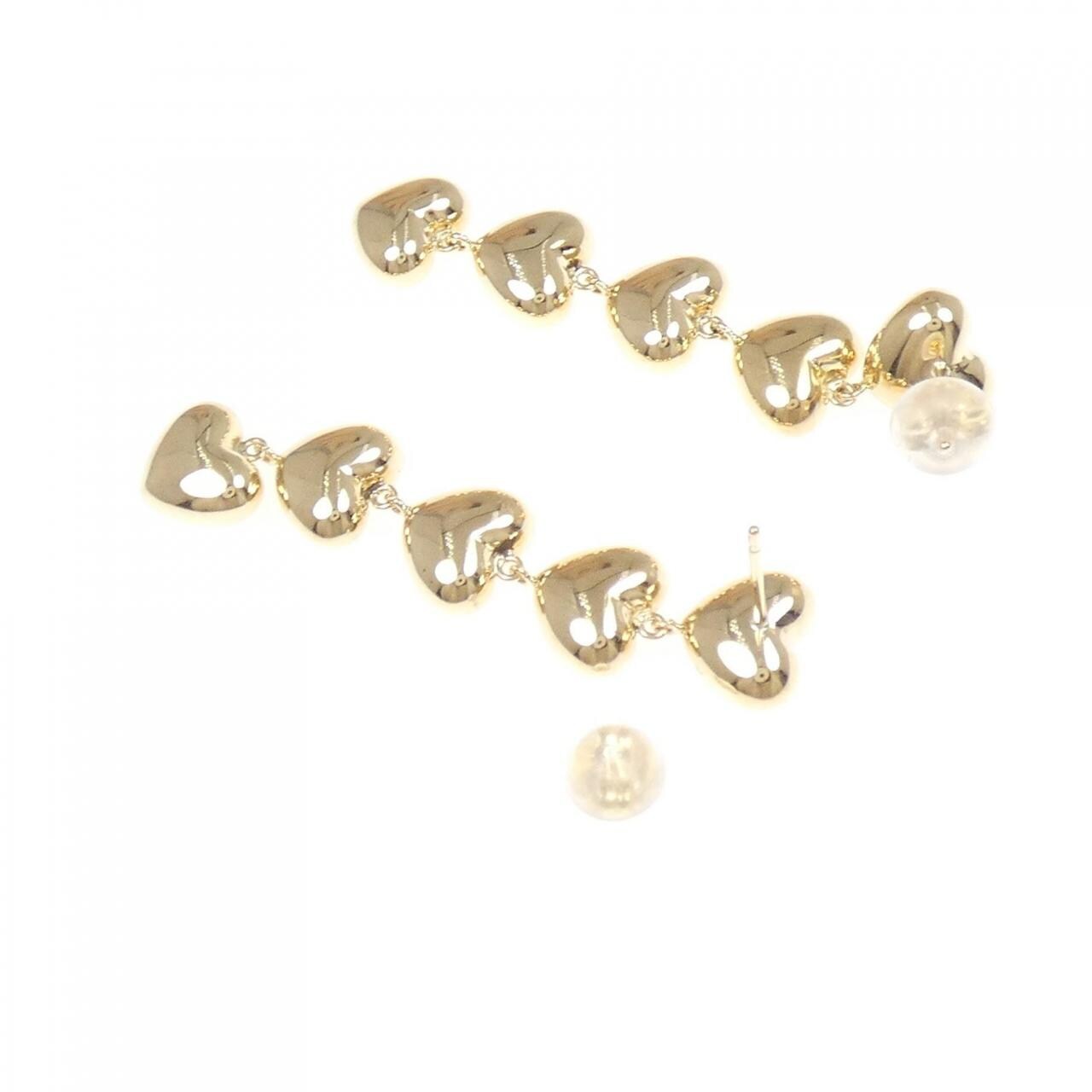 K18YG heart earrings