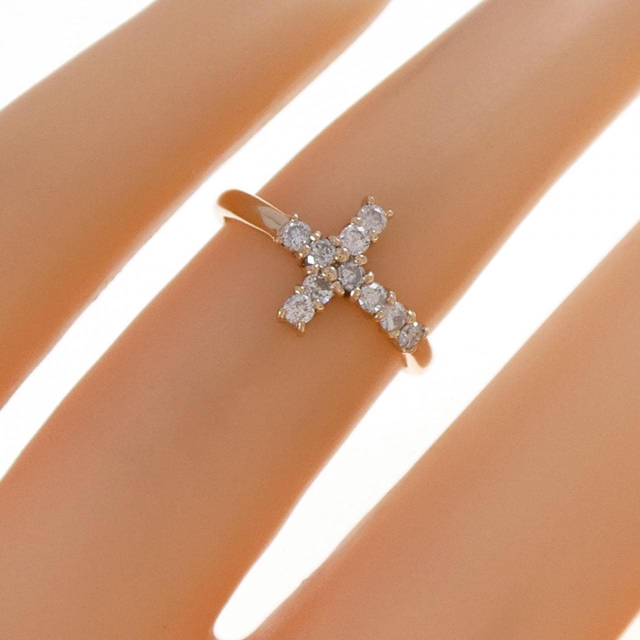 K18PG十字钻石0.20CT