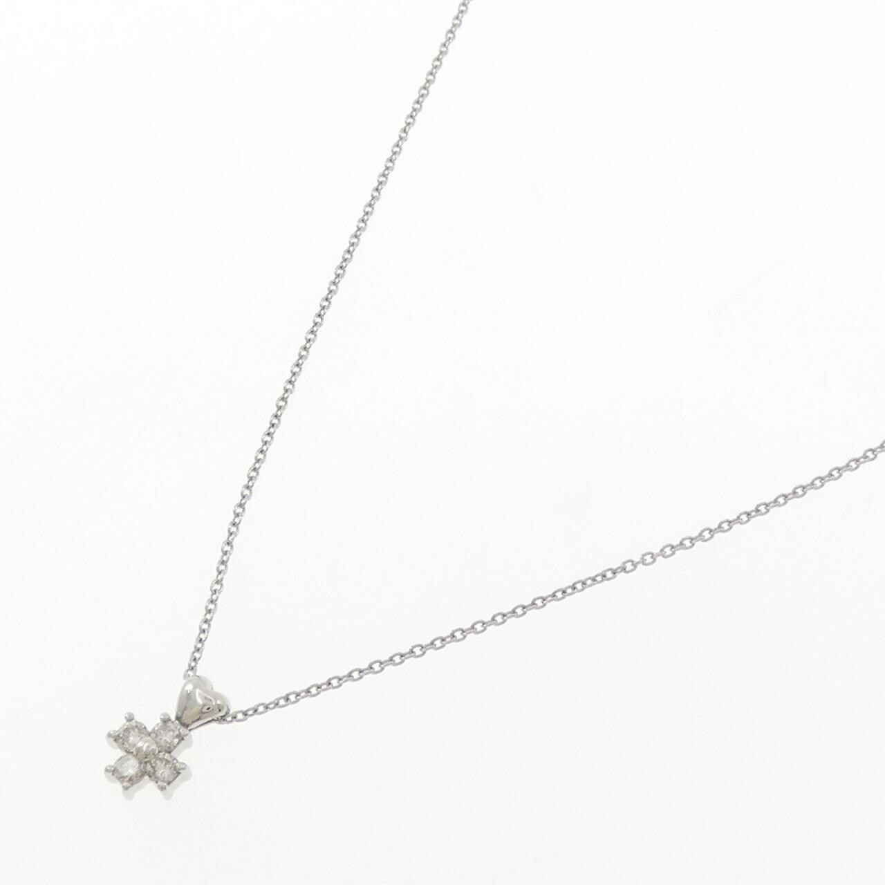PT/PT850 ハート×クロス ダイヤモンド ネックレス 0.12CT