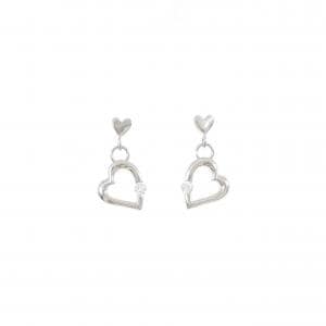 PT900 ハート ダイヤモンド ピアス 0.108CT