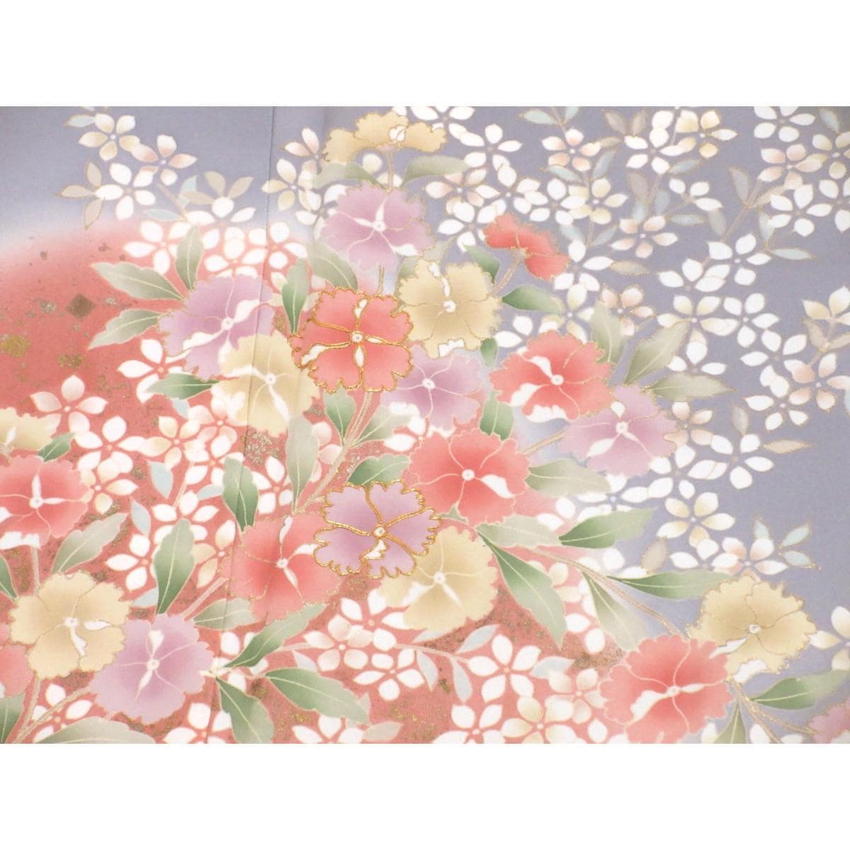 【未使用品】訪問着　友禅金彩加工　ボカシ刺繍入り