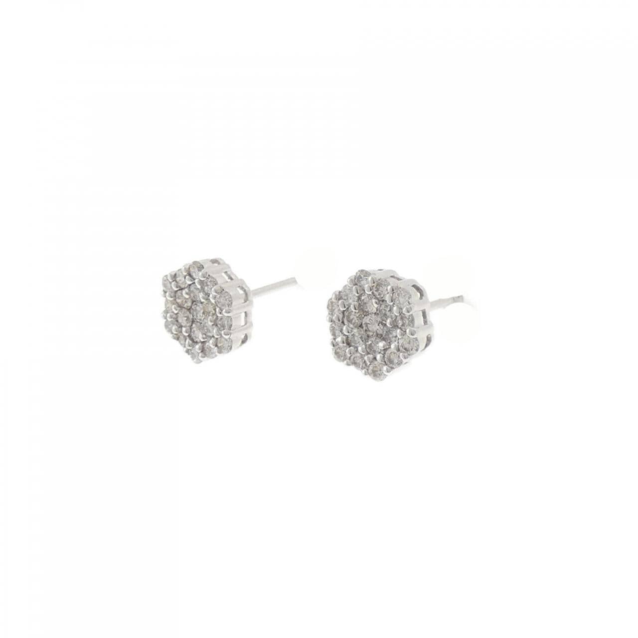 K18WG ダイヤモンド ピアス 0.6CT