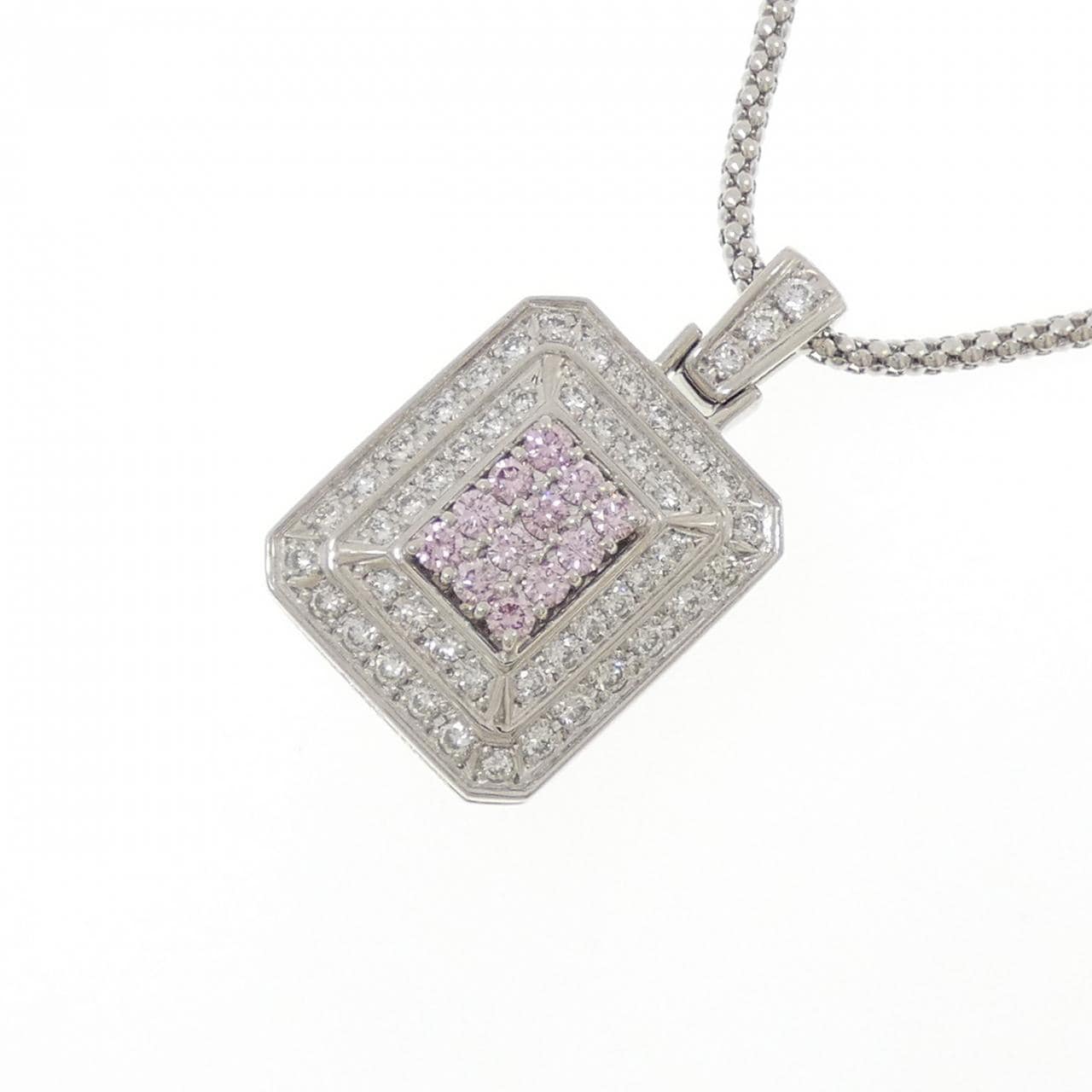 PT900/PT850 ピンクダイヤモンド ネックレス 0.32CT