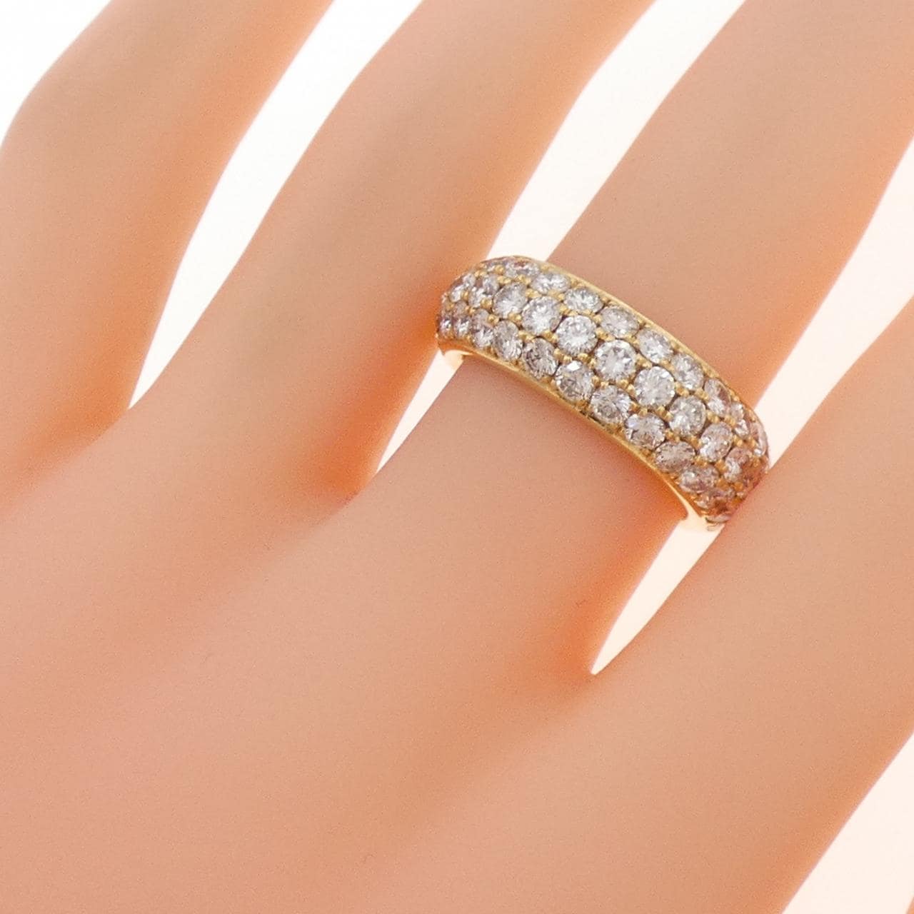 K18YG パヴェ ダイヤモンド リング 2.76CT
