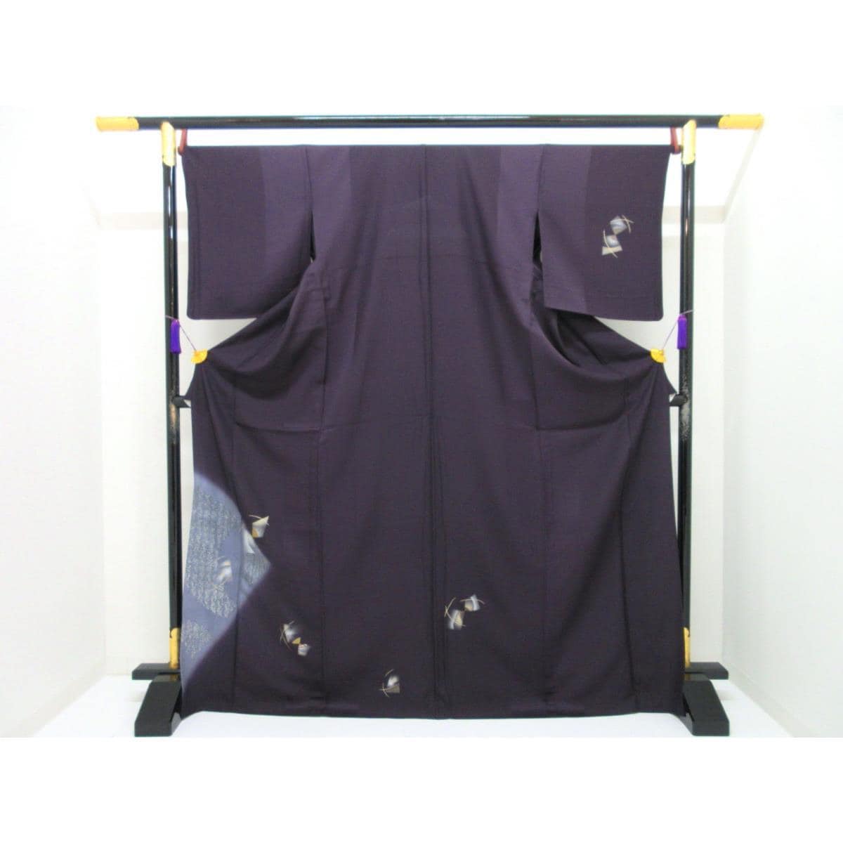 単衣　訪問着　友禅金彩加工　刺繍入りボカシ染　身幅Ｌ寸