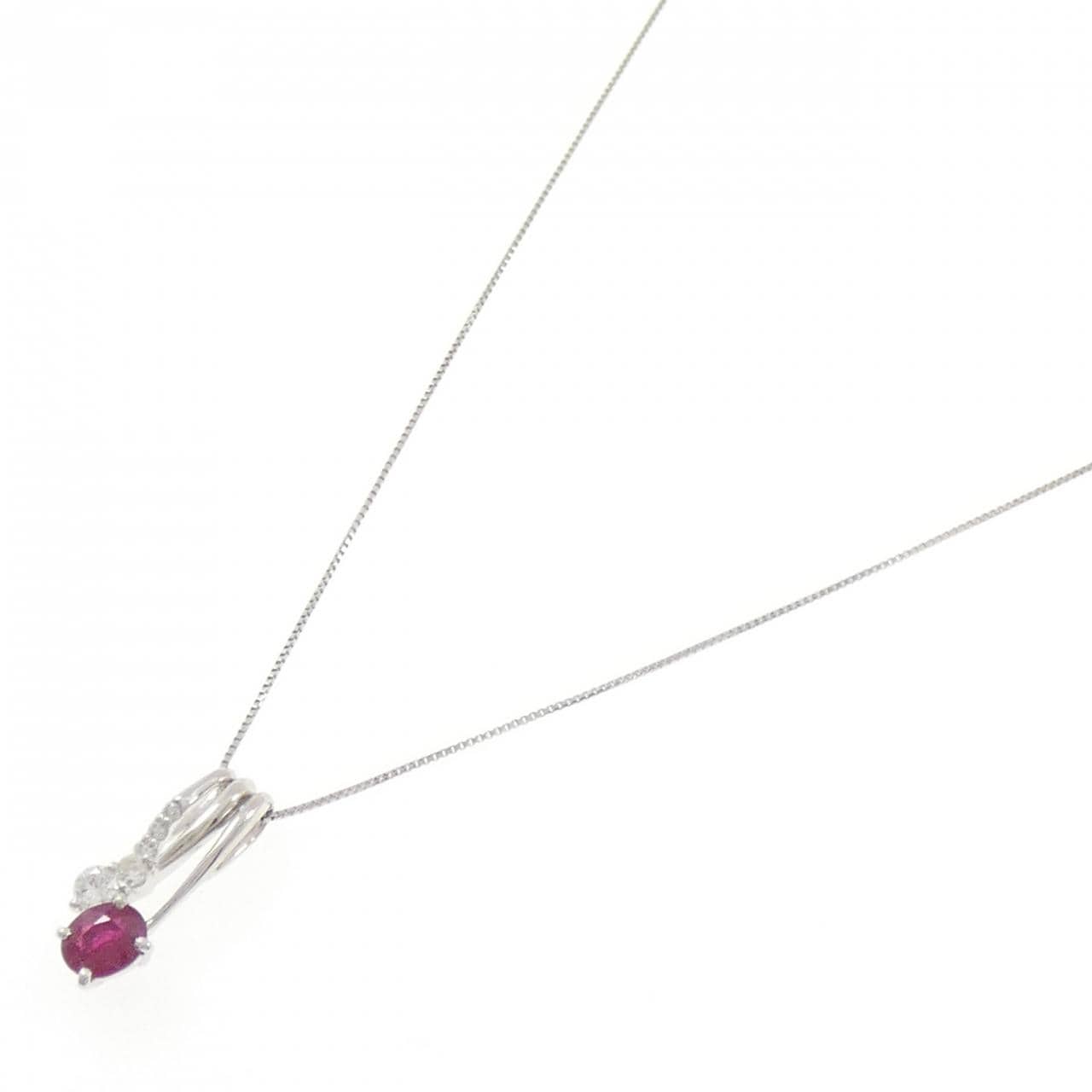 PT900/PT850 ルビー ネックレス 0.62CT