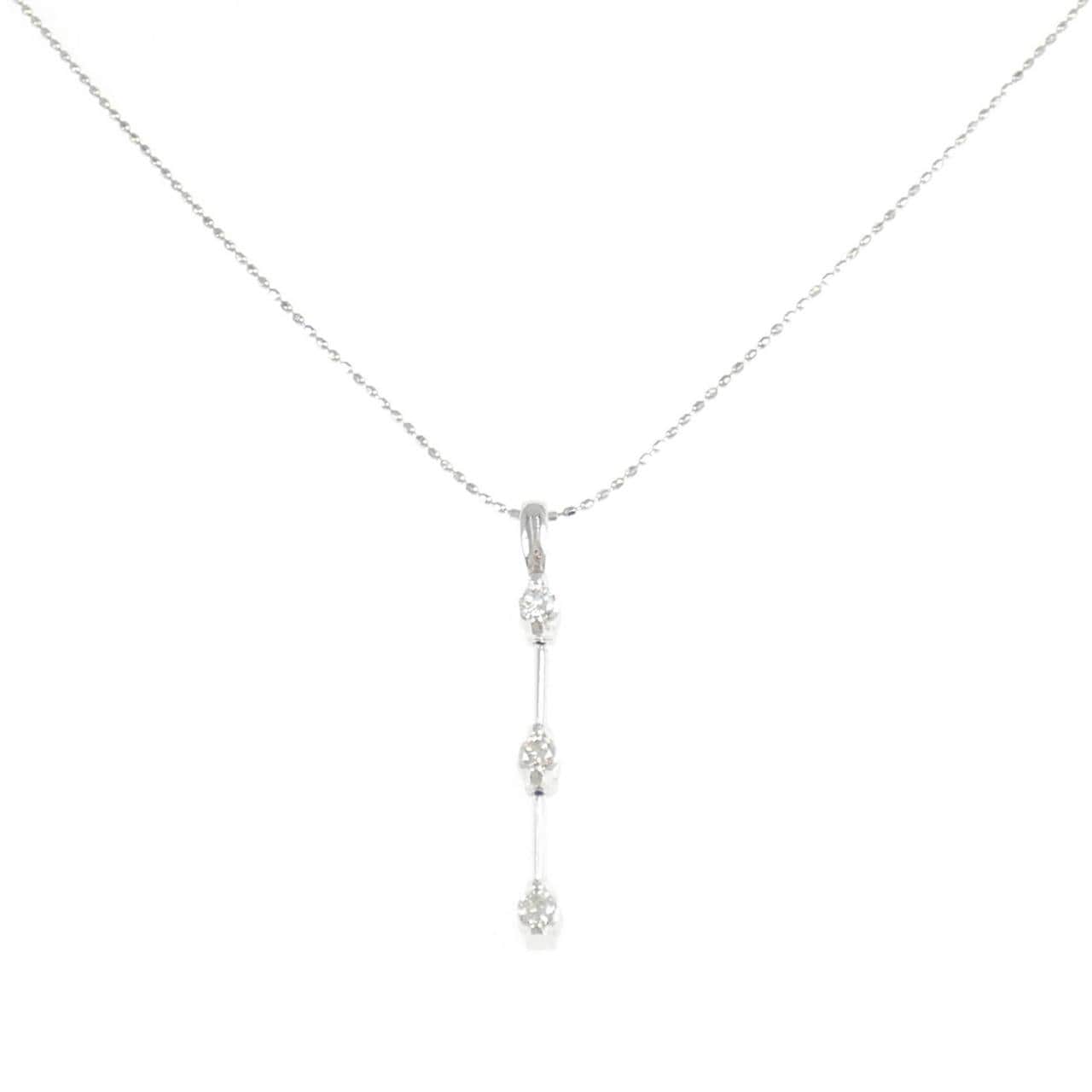K18WG/750WG ダイヤモンド ネックレス 0.20CT