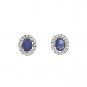 PT900 サファイヤ ピアス 1.02CT
