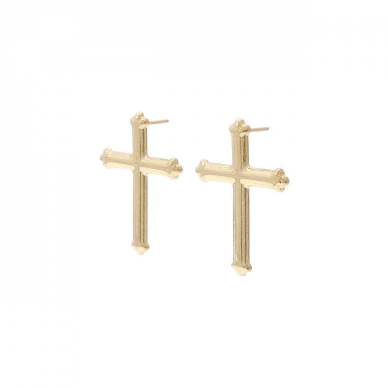 【新品】K18YG クロス ピアス