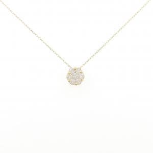 K18YG フラワー ダイヤモンド ネックレス 0.3CT