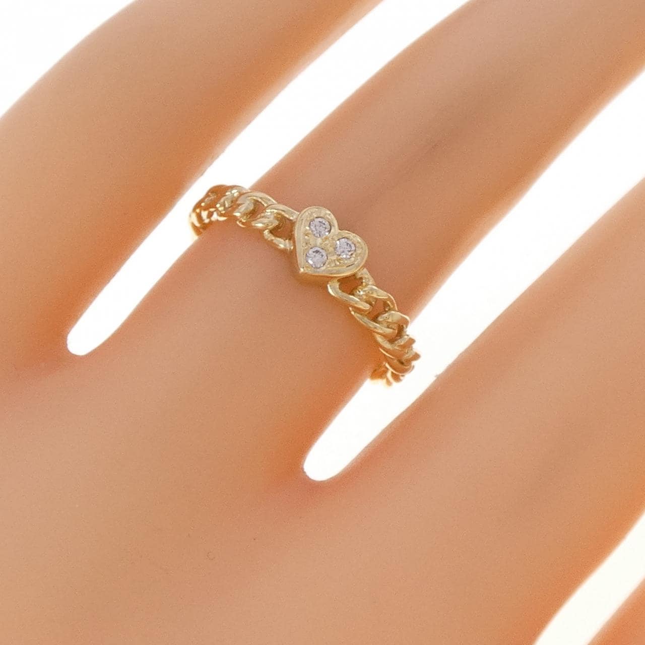 K18YG ハート ダイヤモンド リング 0.03CT
