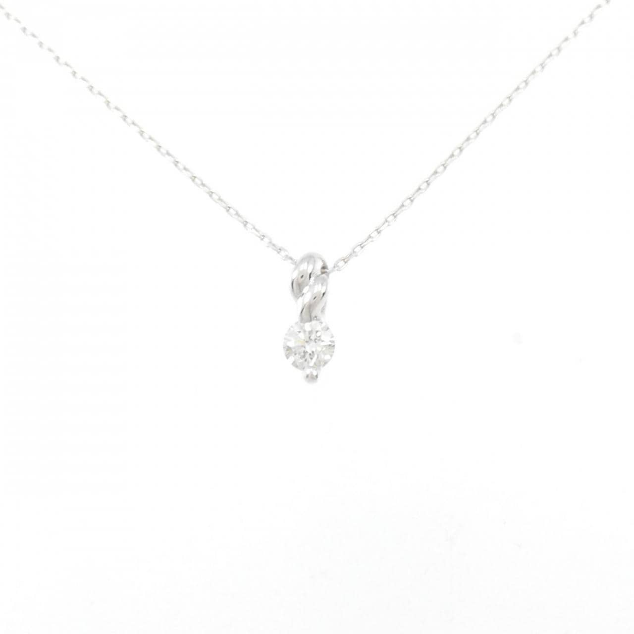 [BRAND NEW] K18WG Diamond necklace 0.134CT