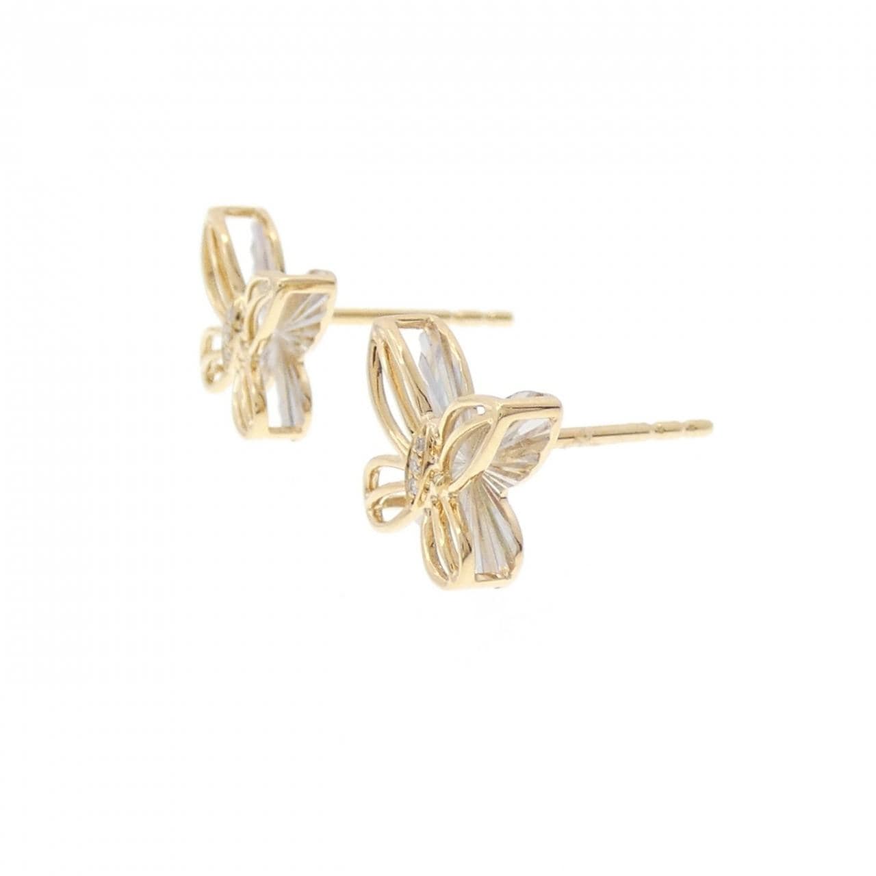 [BRAND NEW] K18YG butterfly Diamond earrings 0.02CT