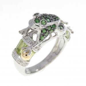 K18WG/K18YG フロッグ カラーストーン リング