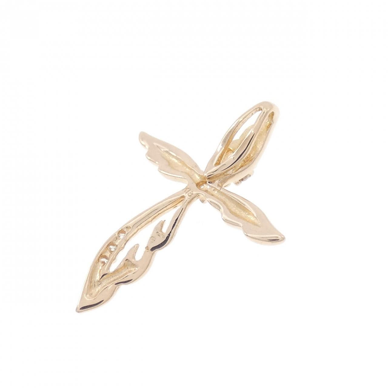 K18PG 十字形鑽石吊墜 0.04克拉