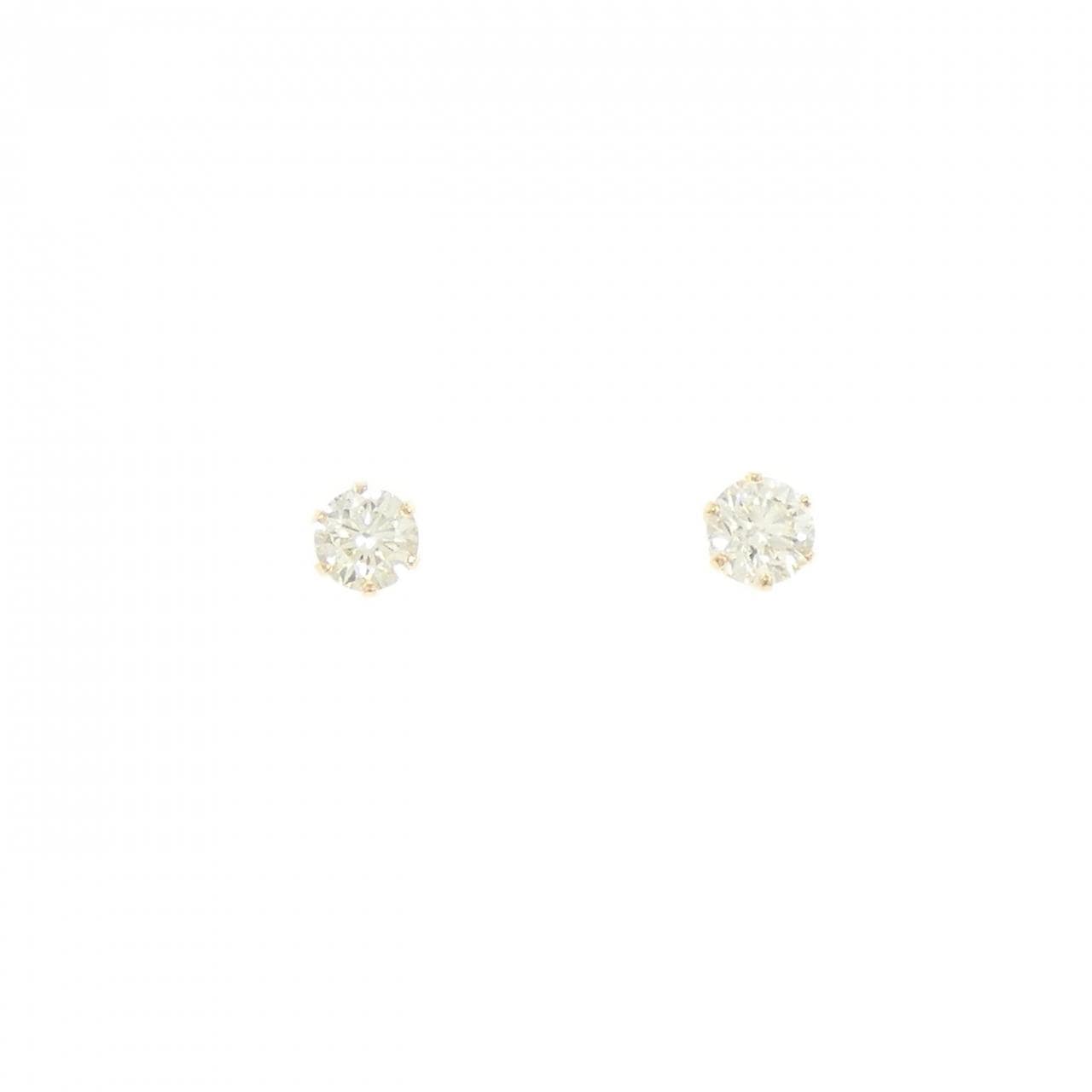 K18YG ソリティア ダイヤモンド ピアス 0.50CT