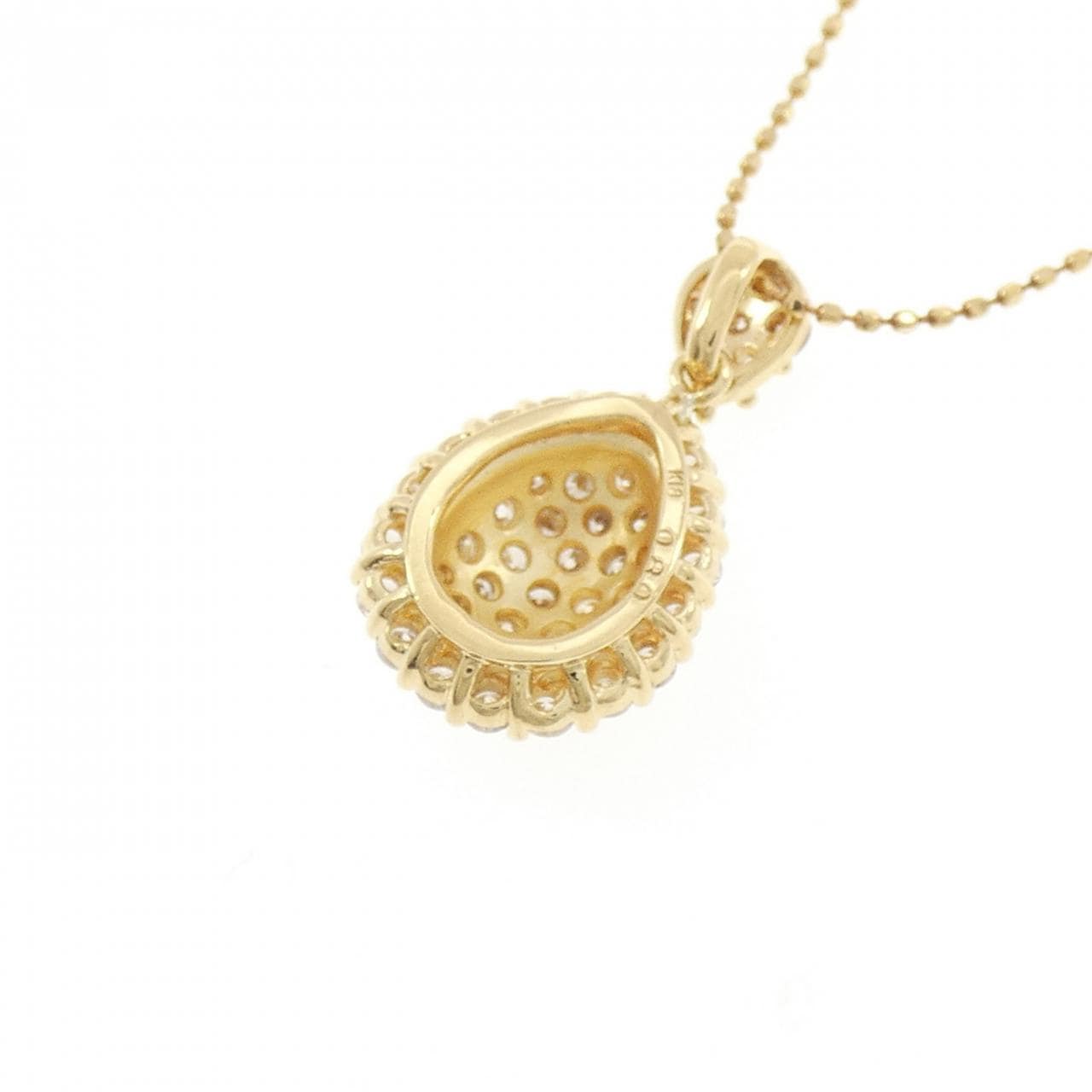 K18YG パヴェ ダイヤモンド ネックレス 0.80CT