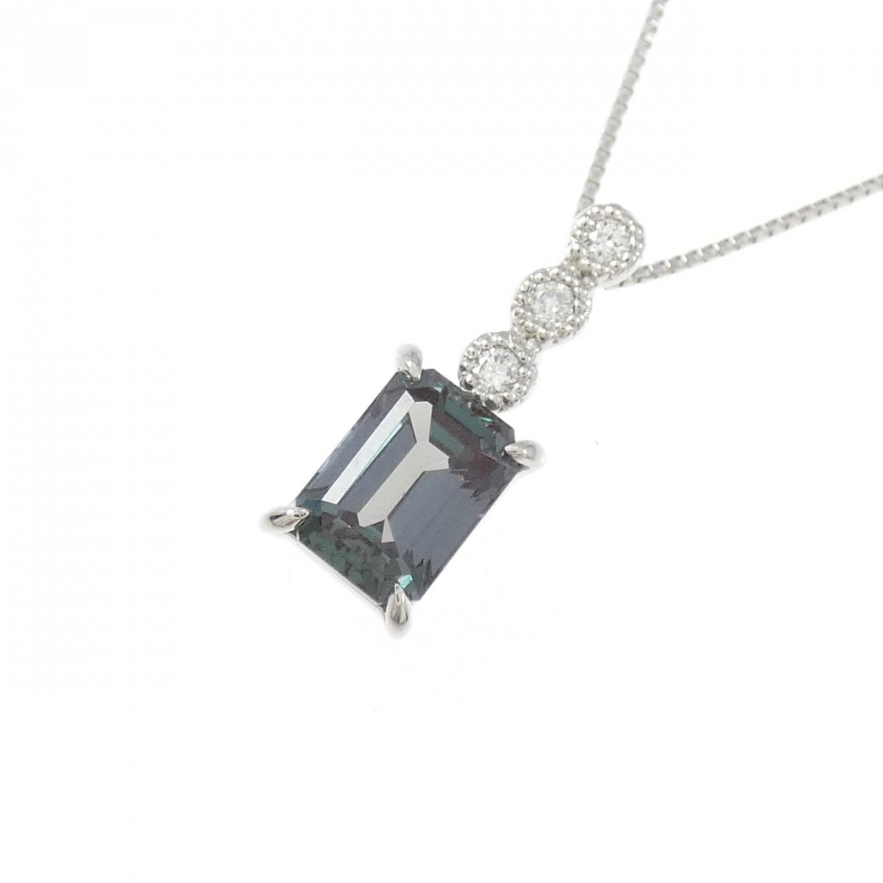 クレサンベール 合成アレキサンドライト ネックレス 1.08CT