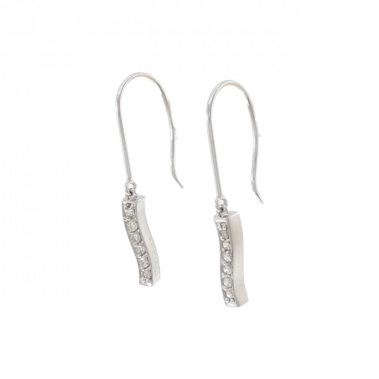 K18WG ダイヤモンド ピアス 0.12CT