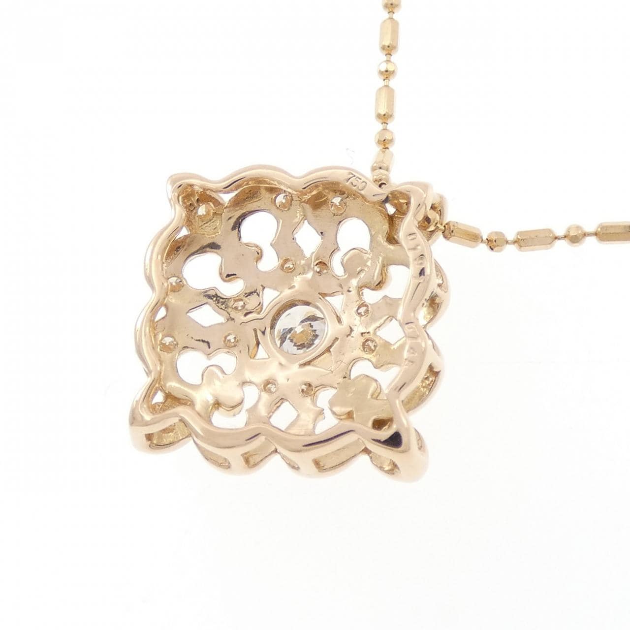 750PG/K18PG ダイヤモンド ネックレス 0.191CT