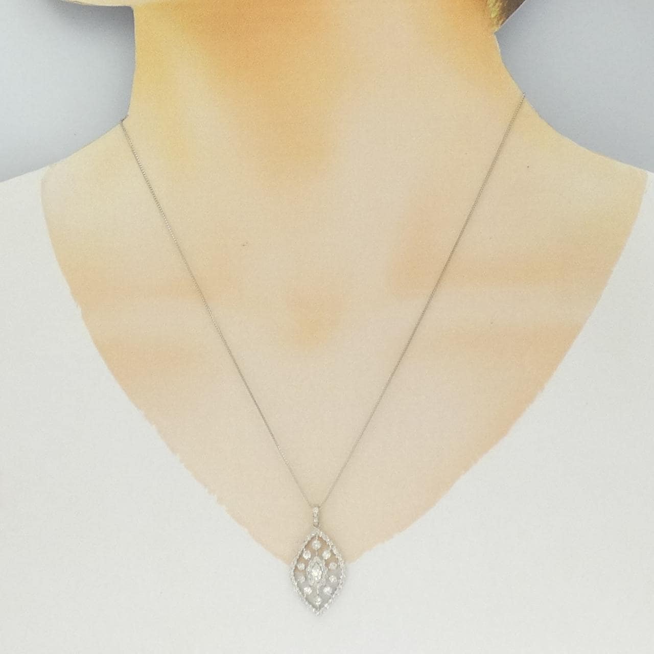 PT900/PT850 ダイヤモンド ネックレス 1.00CT