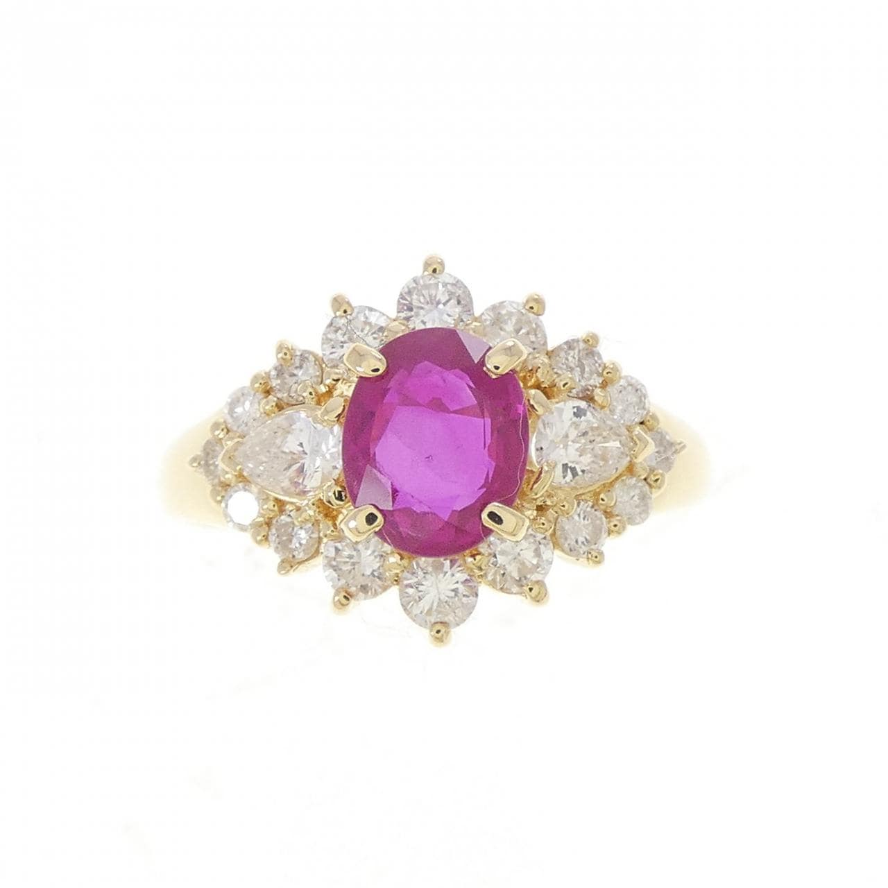 K18YG ルビー リング 0.93CT