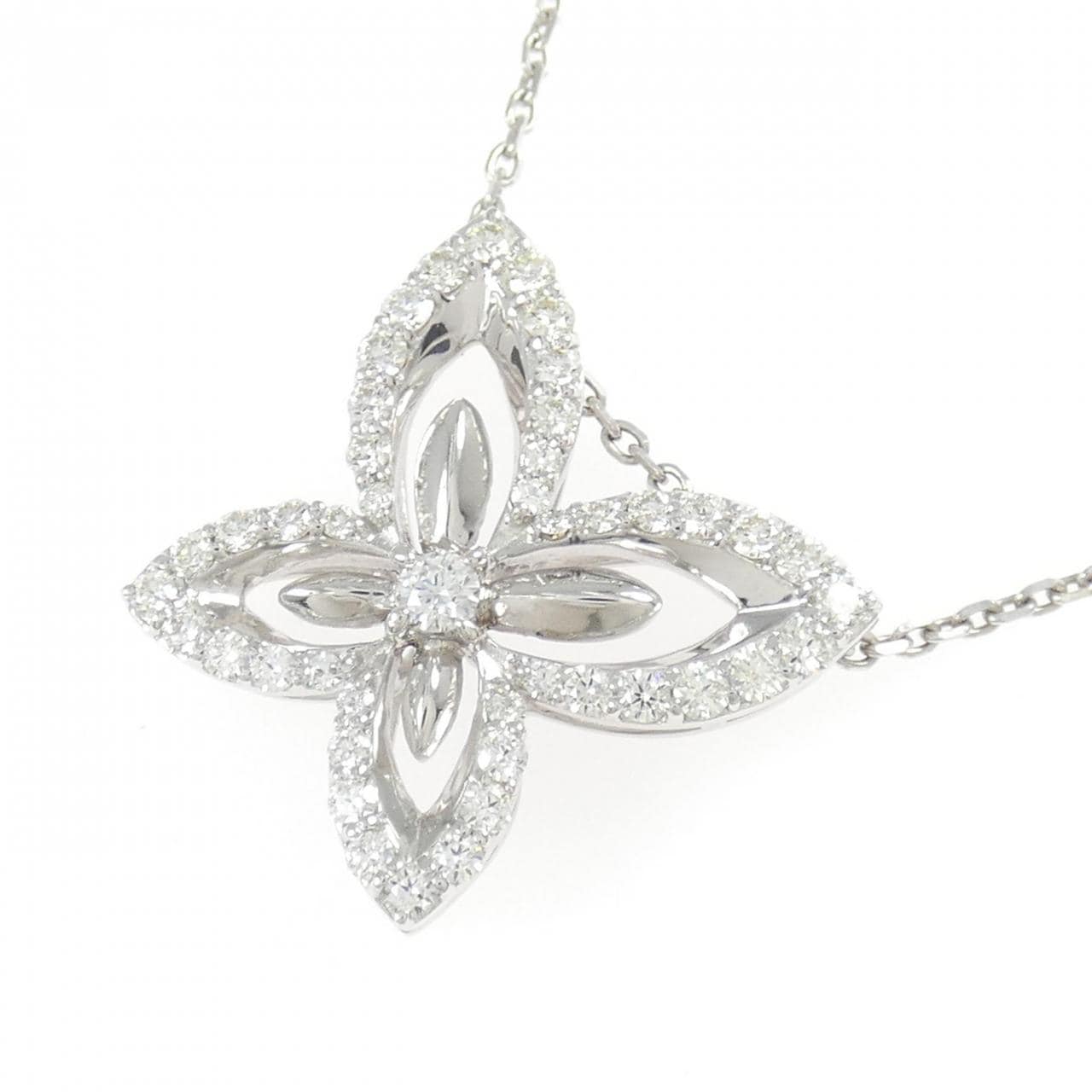 K18WG ダイヤモンド ネックレス 0.81CT