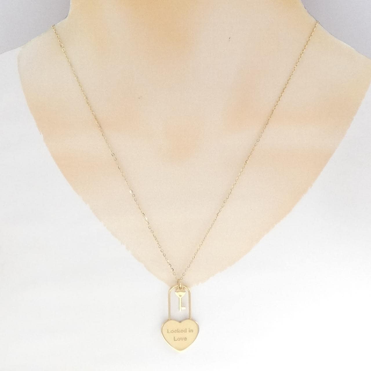 K18YG ハート×キー ネックレス