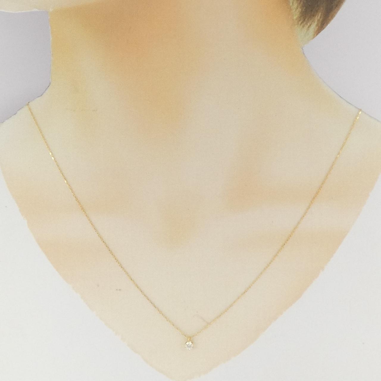 K18YG ソリティア ダイヤモンド ネックレス 0.148CT