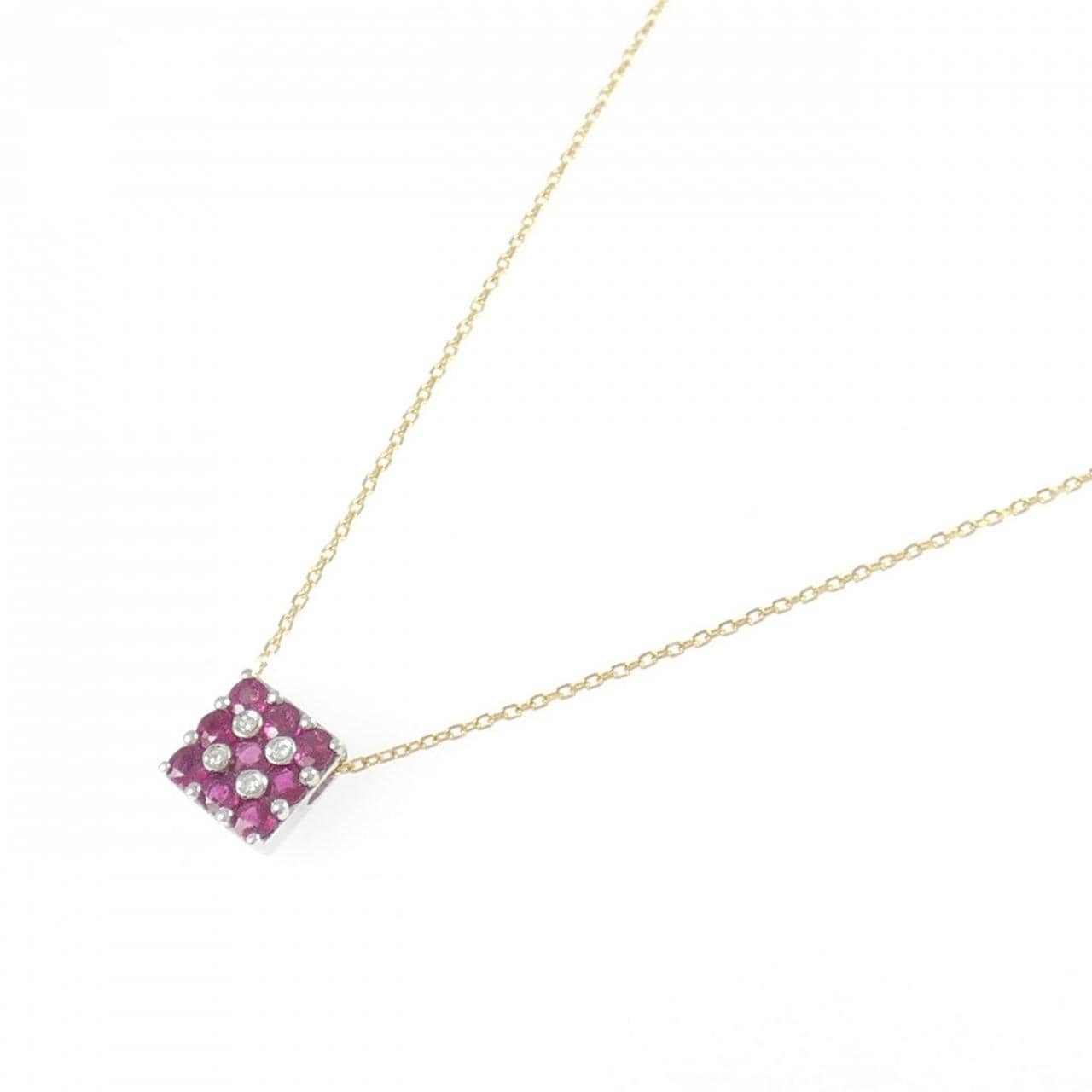 K18WG/K18YG ルビー ネックレス