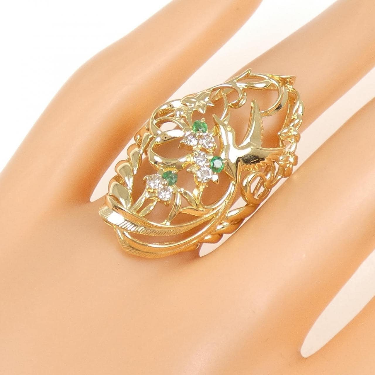 K18YG エメラルド リング