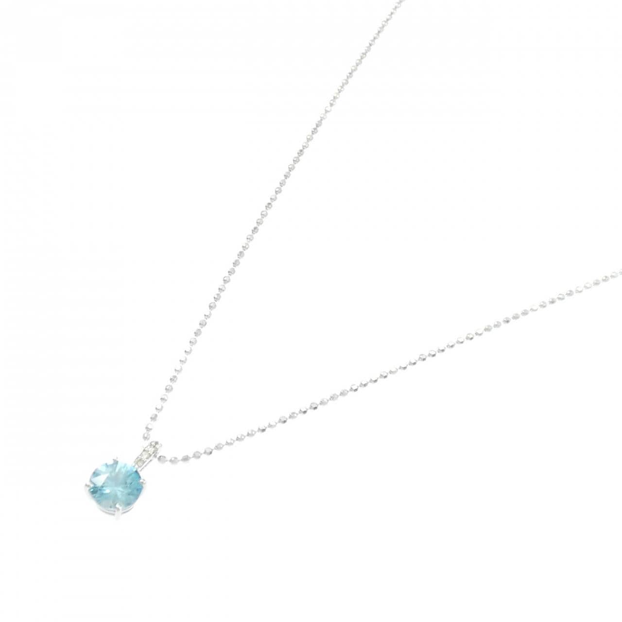 K18WG/750WG Zircon Necklace 1.40CT