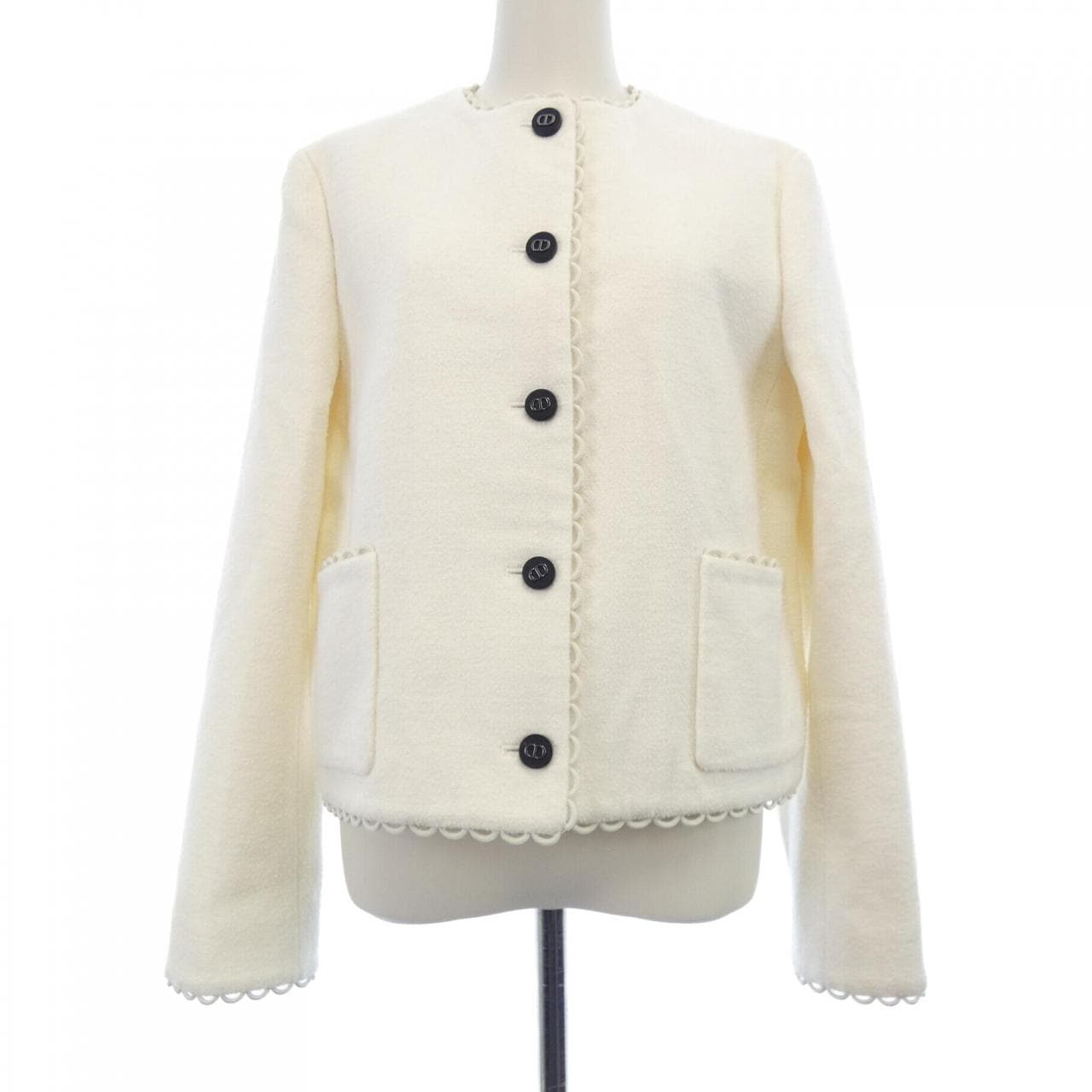 クリスチャンディオール CHRISTIAN DIOR CDホーンボタン 411V57P1571 ノーカラージャケット