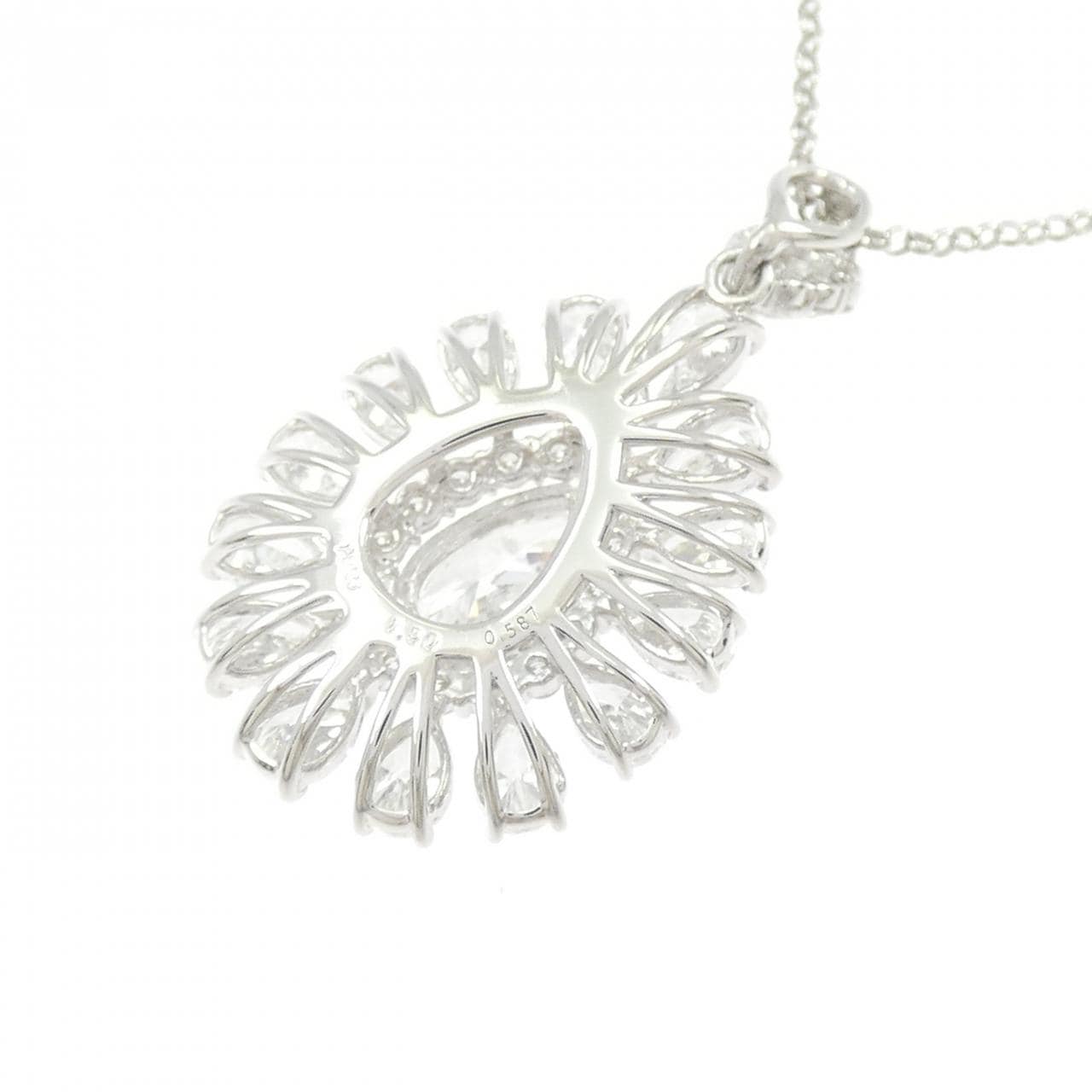 PT900/PT850 ダイヤモンド ネックレス 0.587CT G I1 ペアシェイプ