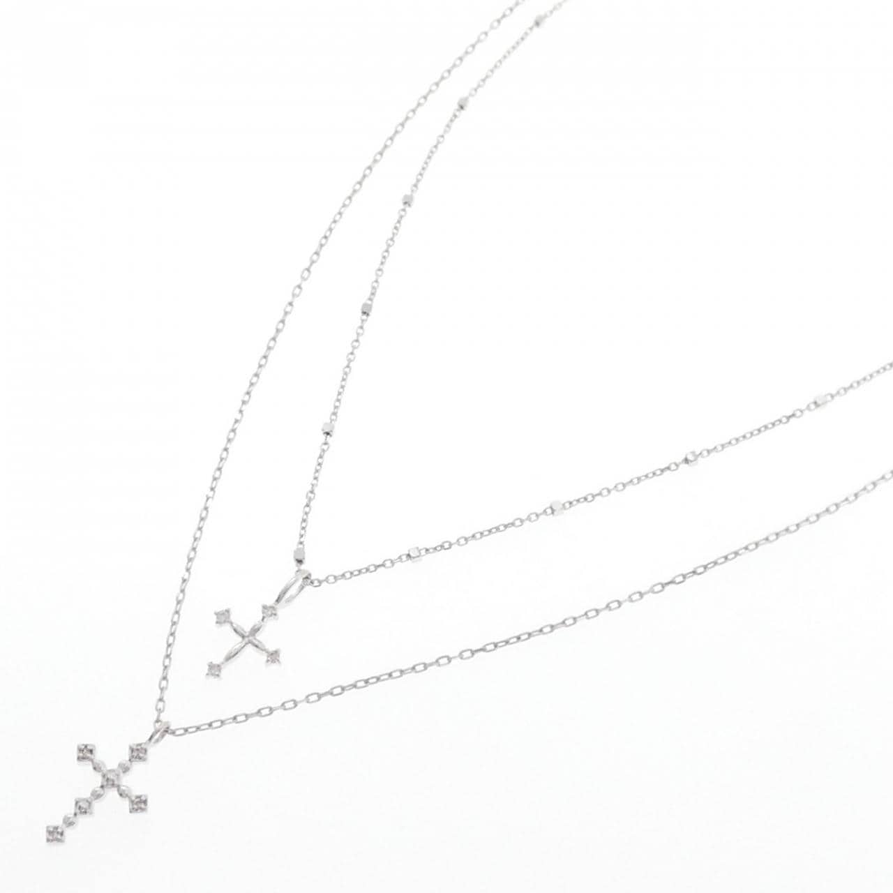 K10WG/K18WG ダイヤモンド ネックレス 0.06CT