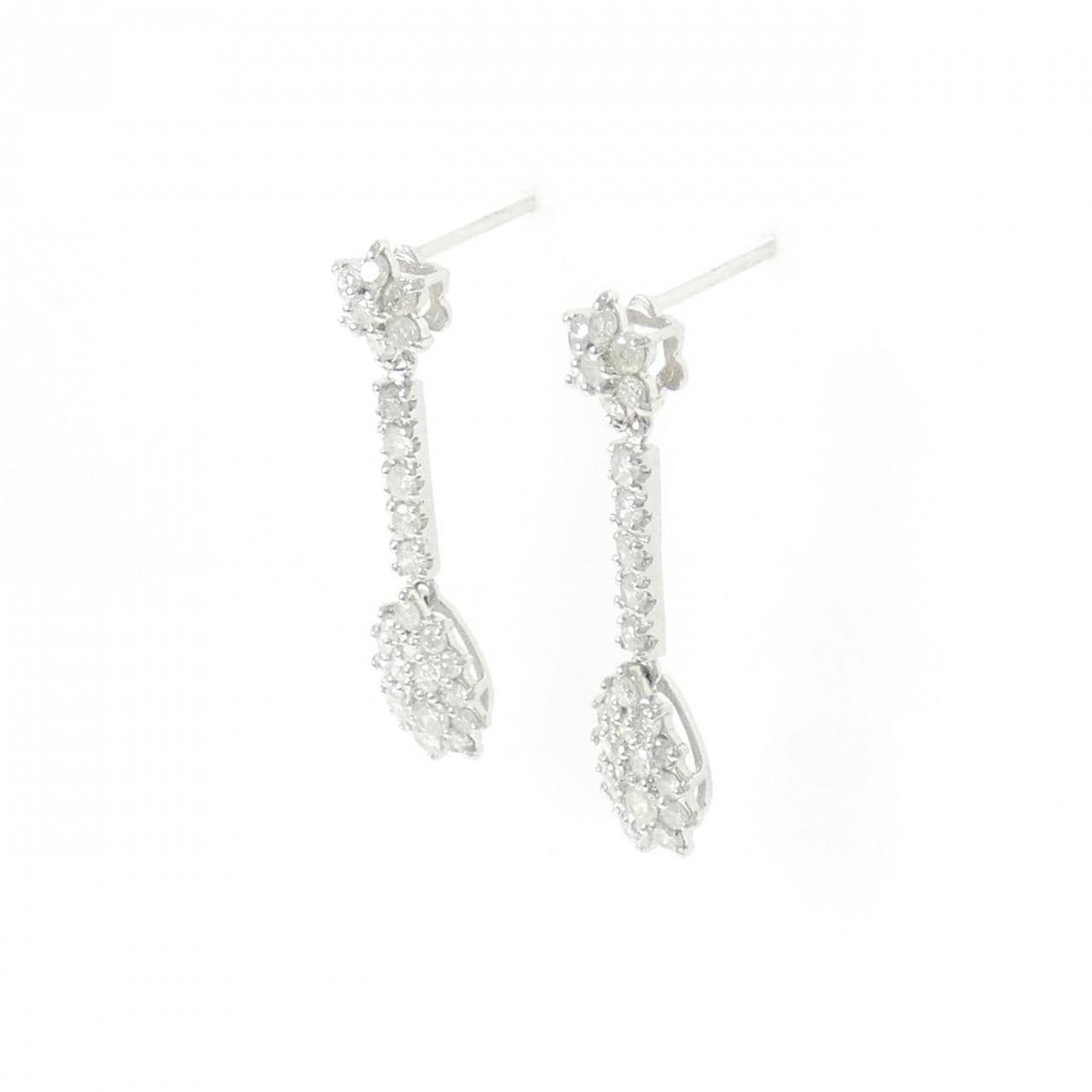 PT900 ダイヤモンド ピアス 1.00CT