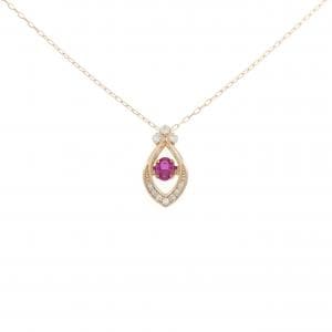 K18PG ルビー ネックレス 0.25CT