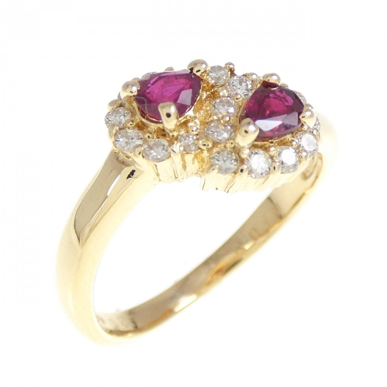 K18YG ルビー リング 0.40CT