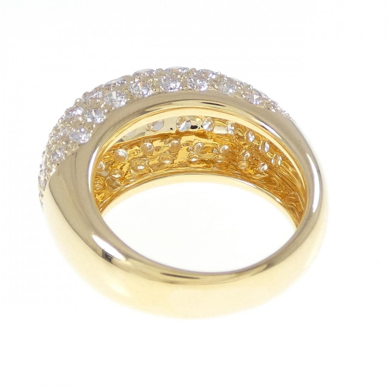 750YG パヴェ ダイヤモンド リング 3.00CT