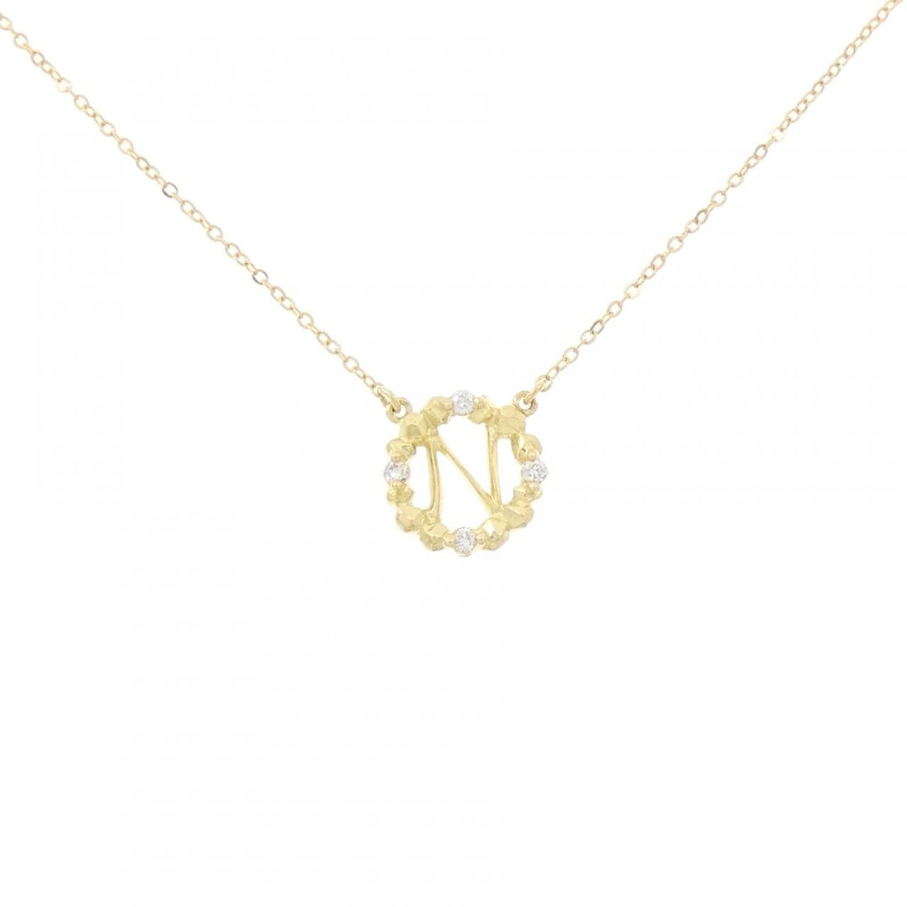 アーカー イニシャルN ダイヤモンド ネックレス 0.03CT