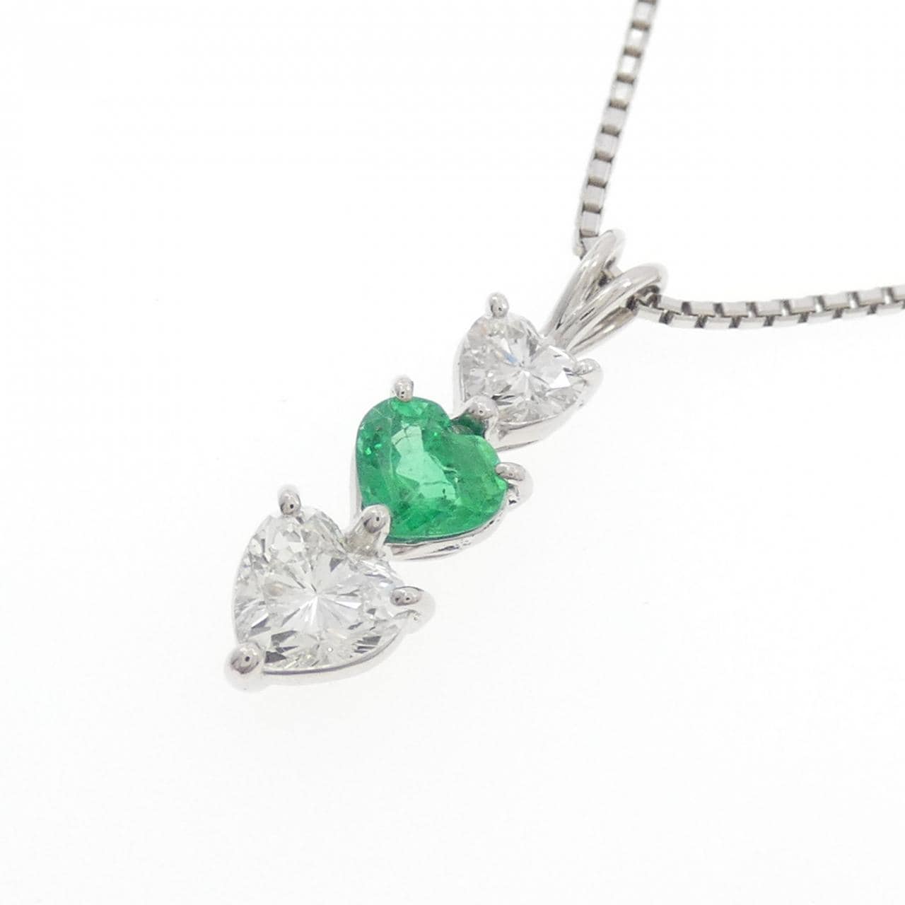 PT900/PT850 エメラルド ネックレス 0.53CT