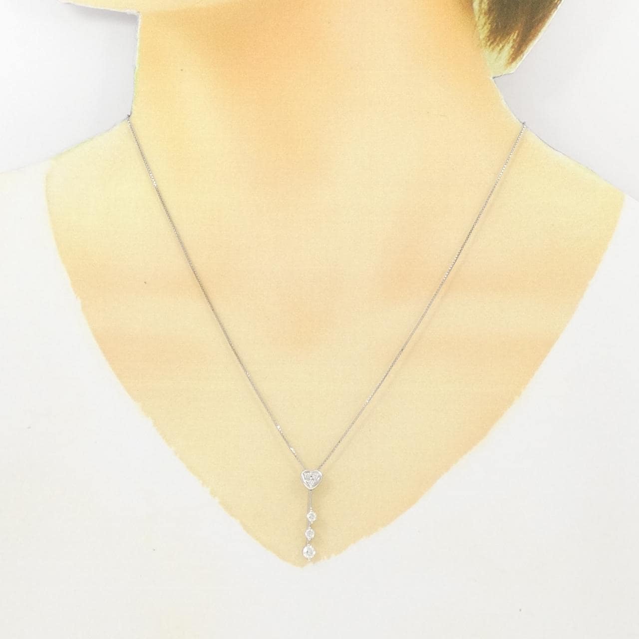 K18WG Heart Diamond Necklace 0.35CT