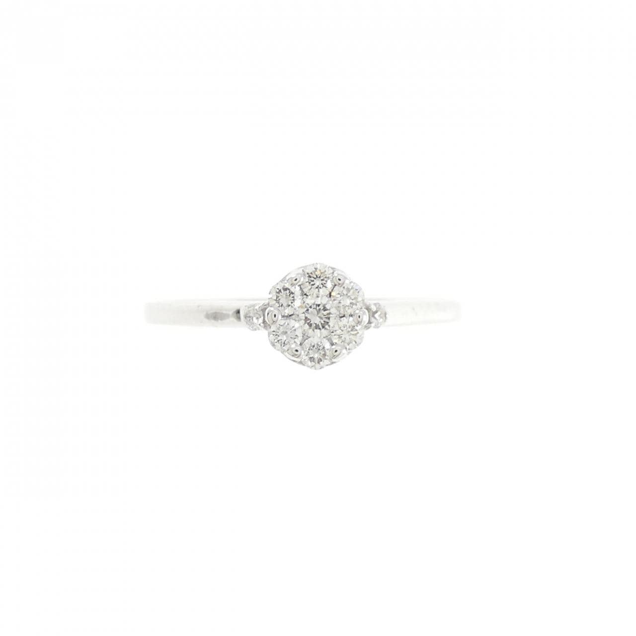 750WG フラワー ダイヤモンド リング