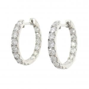 PT900 フープ ダイヤモンド ピアス 2.00CT