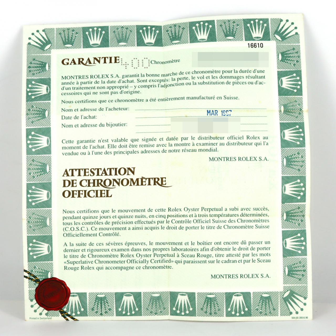 ロレックス サブマリーナーデイト 16610. SS 自動巻 T番